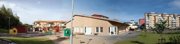 Elderly and school setting integrated within the social structure of the city