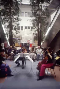Music performance in the main entrance of hospital Chelsea and Westminster, London.