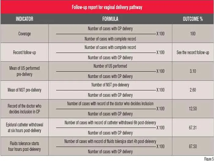 Follow up report for vaginal delivery pathway