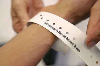 Patients carry thier medical history with them in a radio armband