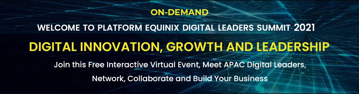 Platform Equinox Digital Leaders Summit 2021 banner focusing on digital innovation, growth, and leadership.