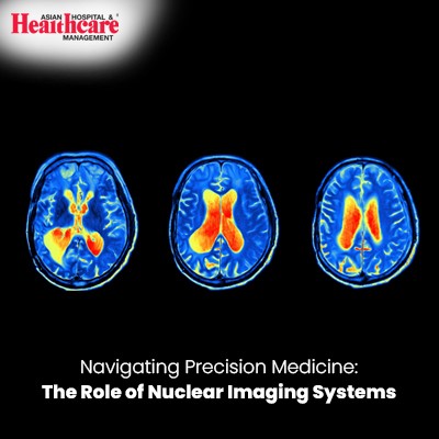 three mri images with the words navigating precision medicine the role of nuclear im