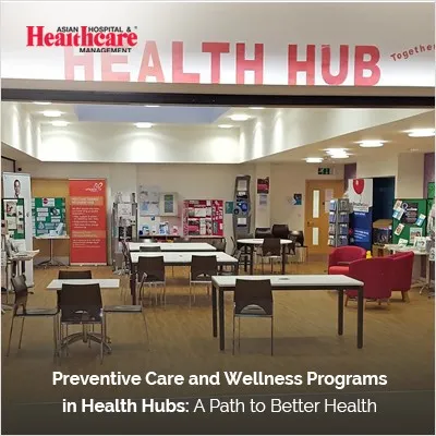 a picture of a health hub with tables and chairs