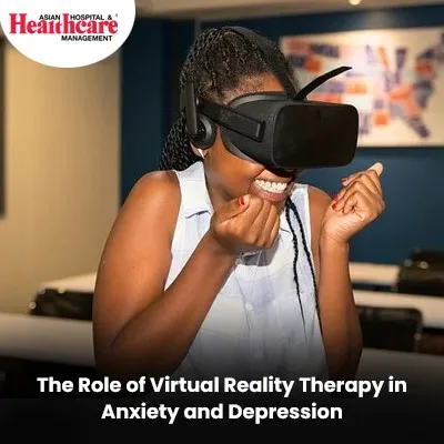 a woman wearing a virtual reality headset